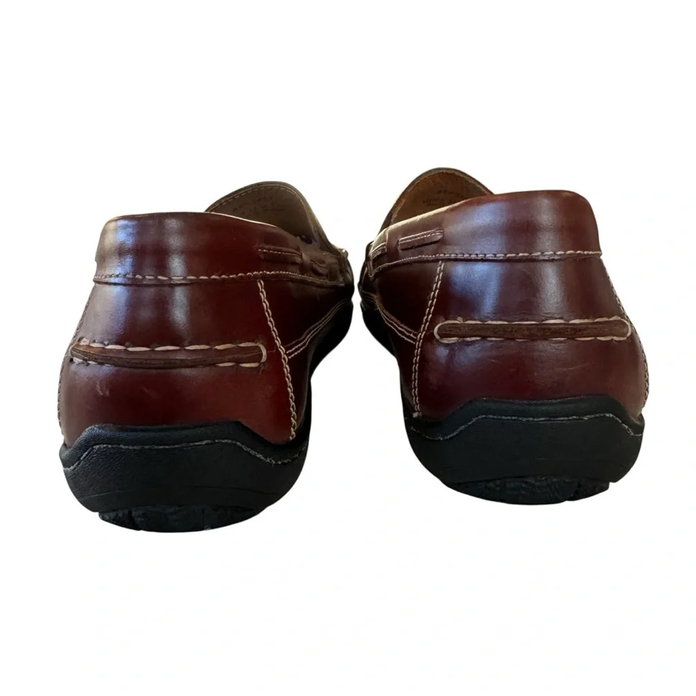 Johnston & Murphy Men Brown Leather Loafers Sheepskin Lined Size 13M